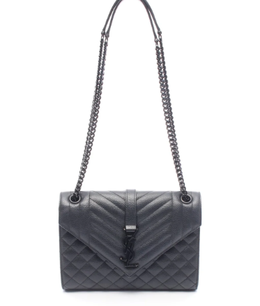 Saint Laurent Envelope Medium Chain shoulder bag Leather Black